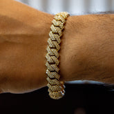 15.00 CT. Diamond Cuban Bracelet in Gold - 14.0mm - White Carat - USA & Canada